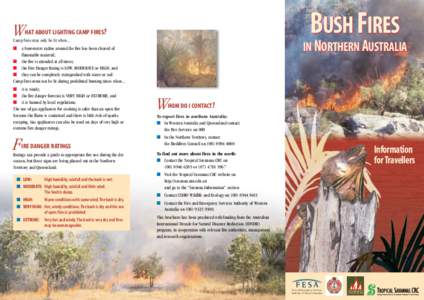 BUSH FIRES  W HAT ABOUT LIGHTING CAMP FIRES?