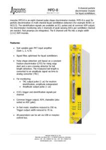 MPD-8 (Data sheet V1.3_01) 8 channel particle discriminator module for liquid scintillators