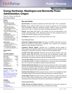 Public Finance Public Power / U.S.A. Energy Northwest, Washington and Bonneville Power Administration, Oregon Electric Revenue Bonds