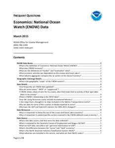 FREQUENT QUESTIONS  Economics: National Ocean Watch (ENOW) Data March 2015 NOAA Office for Coastal Management