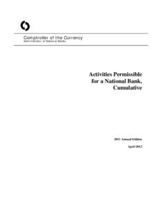 Activities Permissible for a National Bank, Cumulative, 2010 Annual Edition, May 2011