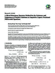 Hindawi Publishing Corporation Discrete Dynamics in Nature and Society Volume 2013, Article ID[removed], 8 pages http://dx.doi.org[removed][removed]Research Article