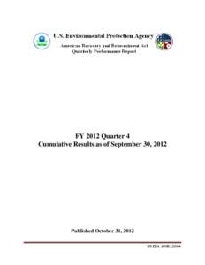 Government / United States Environmental Protection Agency / Clean Water State Revolving Fund / State Revolving Fund / American Recovery and Reinvestment Act / Safe Drinking Water Act / Superfund / Diesel Emissions Reduction Act / Water supply and sanitation in the United States / Federal assistance in the United States / United States