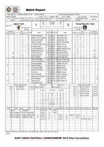 EAST ASIAN FOOTBALL CHAMPIONSHIP 2010 Final Competition National Stadium，TOKYO