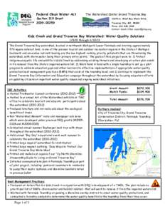 Kids Creek and Grand Traverse Bay Watershed: Water Quality Solutions