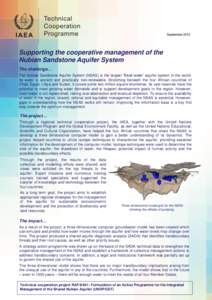 September 2012 September 2010 Supporting the cooperative management of the Nubian Sandstone Aquifer System The challenge…