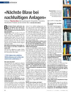 Märkte  interview «Nächste Blase bei nachhaltigen Anlagen»