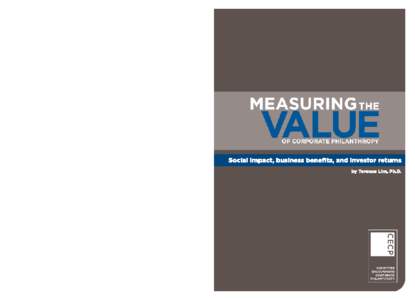 Measuring the Value of Corporate Philanthropy: Social impact, business benefits, and investor returns