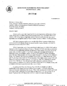 Letter from Administrator Johnson to Melanie Marty re: the 10 Year Anniversary of Executive Order 13045