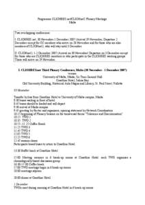 Programme CLIOHRES.net/CLIOHnet2 Plenary Meetings Malta Two overlapping conferences: I. CLIOHRES.net, 30 November-1 December[removed]Arrival 29 November, Departure 2 December except for CC members who arrive on 28 November