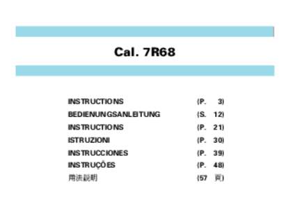 Cal. 7R68  INSTRUCTIONS (P.