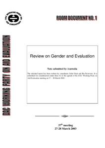 Economics / Development / Evaluation methods / Gender mainstreaming / Public policy / Women / Gender analysis / Gender / Evaluation / Gender studies / International economics / International development