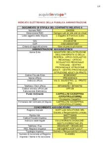 1/4  MERCATO ELETTRONICO DELLA PUBBLICA AMMINISTRAZIONE DOCUMENTO DI STIPULA DEL CONTRATTO RELATIVO A Numero RdO