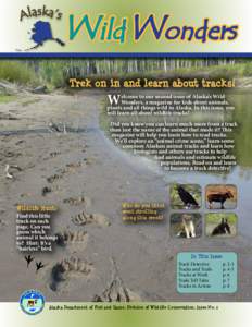 Alaska’s  Wild Wonders Trek on in and learn about tracks! elcome to our second issue of Alaska’s Wild Wonders, a magazine for kids about animals,