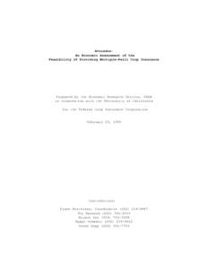 Avocados: An Economic Assessment of the Feasibility of Providing Multiple-Peril Crop Insurance Prepared by the Economic Research Service, USDA in cooperation with the University of California