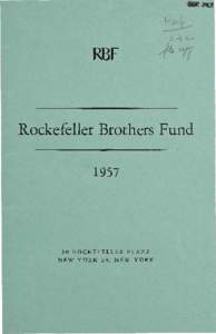 RBF  ^ Rockefeller Brothers Fund 1957