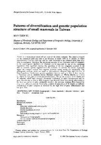 BiologicalJournal of the Linnean Society (1995), 55: [removed]With 3 figures  Patterns of diversification and genetic population