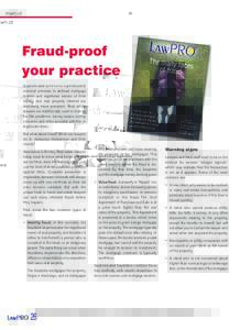 Fraud-proof your practice (LAWPRO Magazine Volume 5, issue 1: Winter 2006)