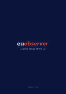 EUOBSERVER  MEDIAKIT 2015 MEDIAKIT 2018 For advertising and sponsorship