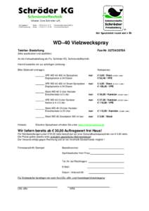 WD–40 Vielzweckspray Telefax- Bestellung Fax-Nr[removed]bitte ausdrucken und ausfüllen)