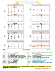 SAU 67, BOW SCHOOL DISTRICT & DUNBARTON SCHOOL DISTRICT ** FINAL** 2014 – 2015 Student / Staff Calendar ** FINAL**