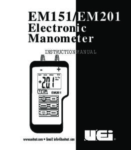 EM151/EM201 Electronic Manometer INSTRUCTION MANUAL