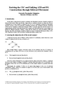 Deriving the CSC and Unifying ATB and PG Constructions through Sideward Movement