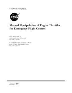 Manual Manipulation of Engine Throttles for Emergency Flight Control