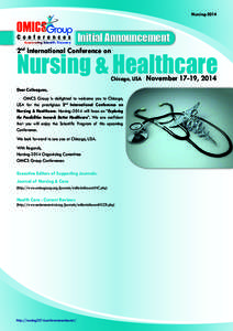Nursing[removed]Initial Announcement Nursing & Healthcare 2nd International Conference on