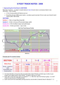 6 FOOT TRACK NOTES[removed]Approaching the 6 foot Event in SECTIONS Race has 4 sections – on page 2 onwards below [in blue font] are notes to accompany Sean’s race description. Also included: ·