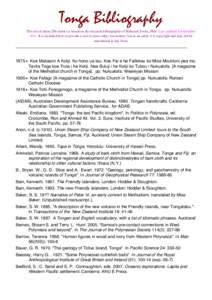 Polynesia / Tonga / Adrienne L. Kaeppler / Tapa cloth / Sālote Tupou III / Pulotu / Samoan language / William Mariner / Nukuʻalofa / Oceania / Polynesian culture / Geography of Oceania