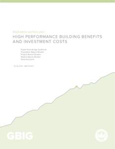 RESEARCH ANTHOLOGY :  HIGH PERFORMANCE BUILDING BENEFITS AND INVESTMENT COSTS Expert Knowledge Synthesis Population-Based Studies