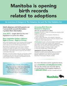 Birth certificate / Language of adoption / Veto / Adoption Information Disclosure Act / Access to Adoption Records Act / Adoption / Family / Family law