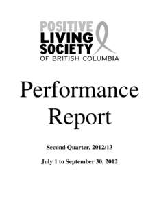 Performance Report Second Quarter, [removed]July 1 to September 30, 2012  Performance Report
