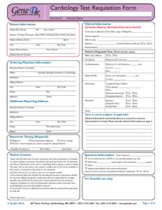 Cardiology Test Requisition Form Account #