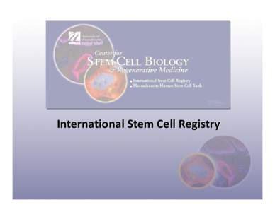 International Stem Cell Registry  Importance of Stem Cells Stem cells are model systems  for the study of  development and disease.   Pluripotent stem cells offer new tools for drug design 