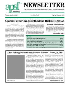 ®  NEWSLETTER The Official Journal of the Anesthesia Patient Safety Foundation  www.apsf.org