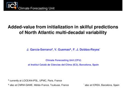 Forecasting / Statistical forecasting / Time series analysis / Atlantic multidecadal oscillation / Climate / Atmospheric sciences / Meteorology / Data analysis