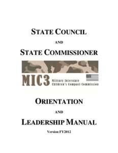 STATE COUNCIL AND STATE COMMISSIONER  ORIENTATION