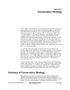 Chapter 6  Conservation Strategy Note to reader: This document is the first draft of the conservation strategy and proposed alternatives for the East Contra Costa County Habitat Conservation