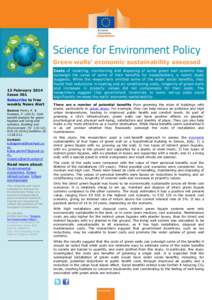 Green walls’ economic sustainability assessed  13 February 2014 Issue 361 Subscribe to free weekly News Alert