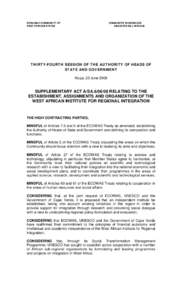 Microsoft Word - WAI 1 - Supplementary Act Rev. 2  ECOWAS C .doc