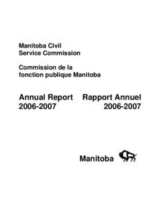 Manitoba Civil Service Commission Commission de la fonction publique Manitoba  Annual Report