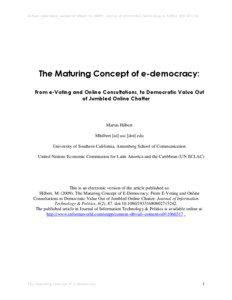 Popular sovereignty / Elections / Election technology / Nonprofit technology / Deliberative democracy / E-democracy / Varieties of democracy / Online consultation / E-Government / Direct democracy / Politics / Democracy