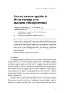 afrika focus — Volume 21, Nr. 2, 2008 — ppState and non-state regulation in African protracted crises: governance without government?  Timothy Raeymaekers (1), Ken Menkhaus (2),