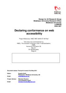 ANEC: R&T project on Web accessibility in context, an investigation into standardisation issues