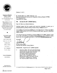 October 19, 2011 Department of Planning, ZOning 5. Building 2300 North Jog Road West Palm Beach, FL[removed][removed]
