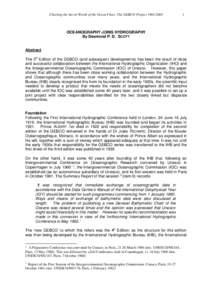 Charting the Secret World of the Ocean Floor. The GEBCO Project[removed]OCEANOGRAPHY JOINS HYDROGRAPHY By Desmond P. D. SCOTT