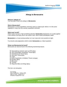 Microsoft Word - Allergy to Benzocaine.doc