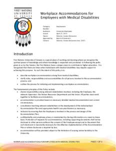 Workplace Accommodations for Employees with Medical Disabilities Category: Employment